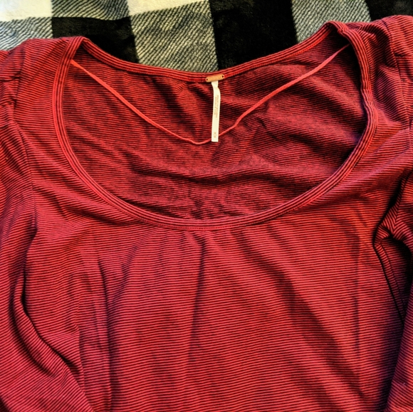 Free People Penelope Puff Sleeve Red Top size M - Picture 9 of 12